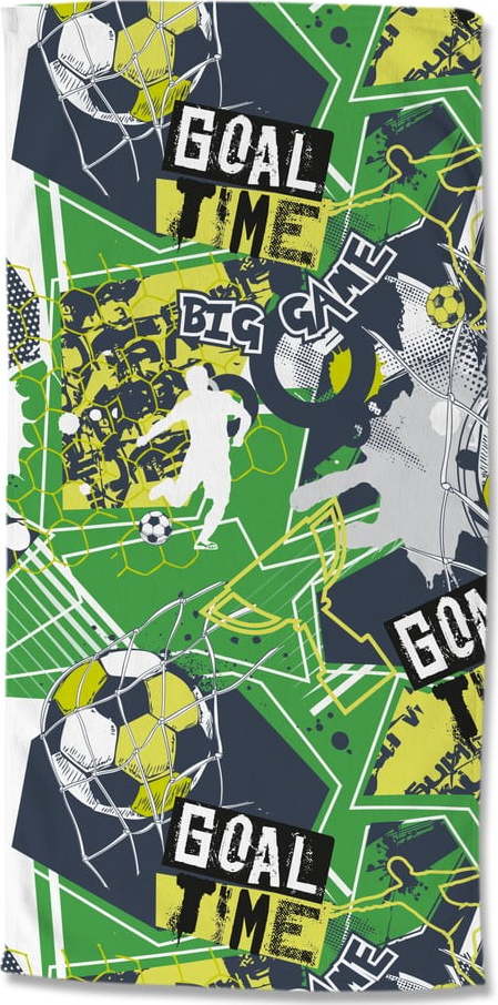 Zelená dětská sametová plážová osuška 75x150 cm Goaltime – Good Morning GOOD MORNING