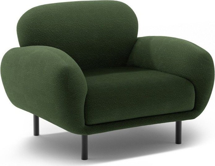 Zelené křeslo z textilie bouclé Poppy – Micadoni Micadoni
