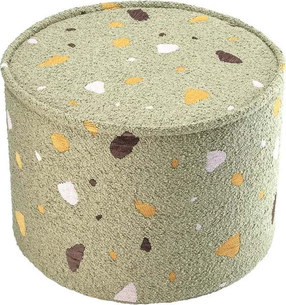 Zelený dětský puf z textilie bouclé/žinylkový Terrazzo – Wigiwama Wigiwama