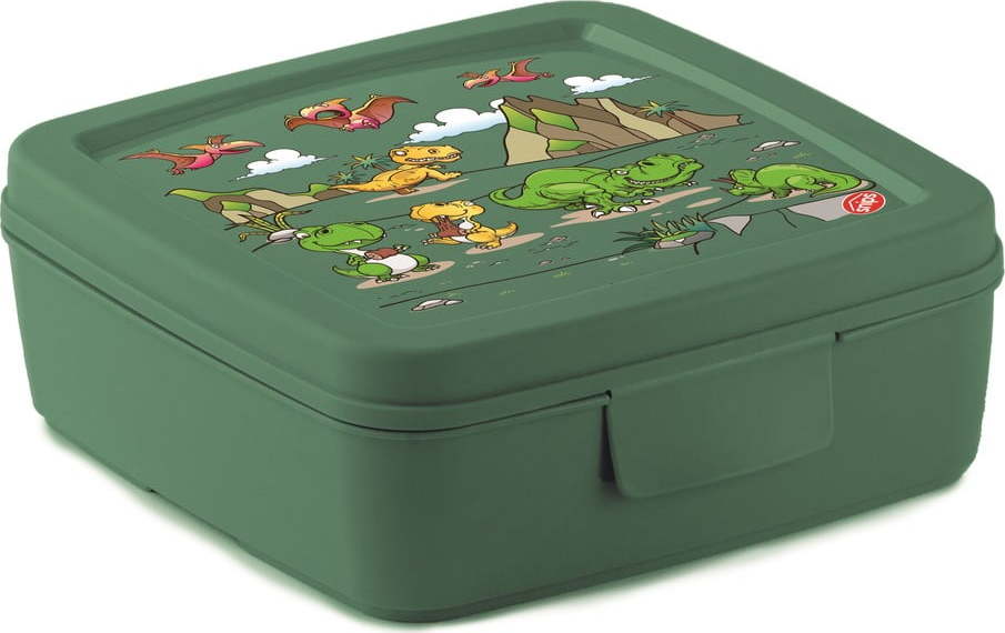 Zelený dětský svačinový box Dinosaur – Snips Snips
