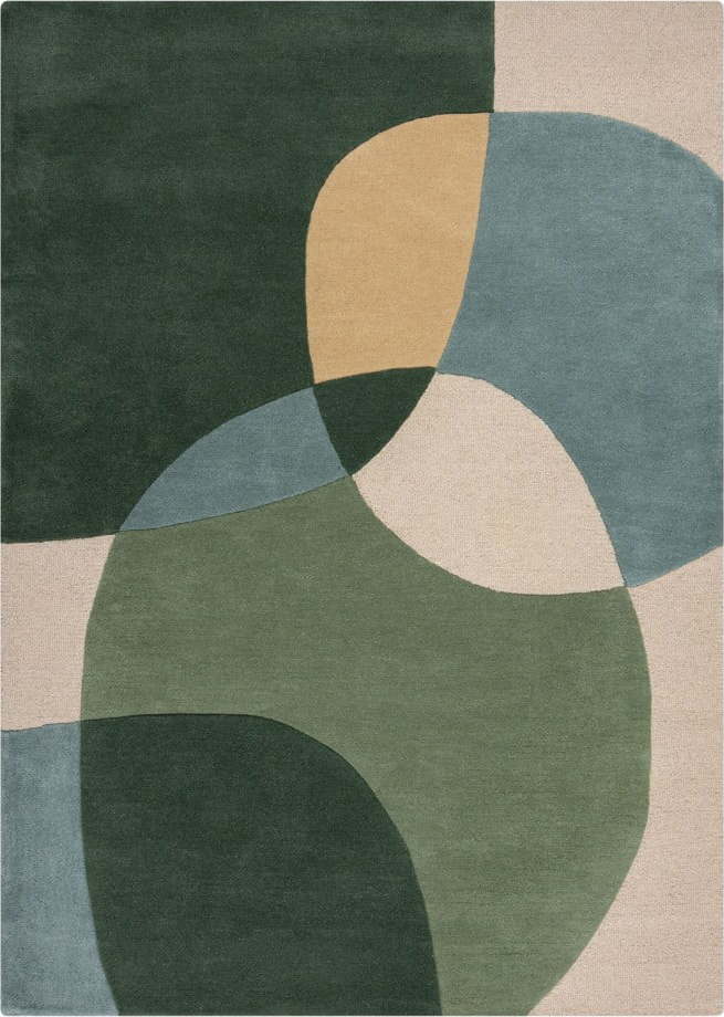 Zelený ručně tkaný vlněný koberec 160x230 cm Glow Green & Blue – Flair Rugs Flair Rugs