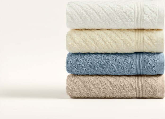 Žluté/modré froté bavlněné ručníky v sadě 4 ks 50x90 cm – Foutastic Foutastic