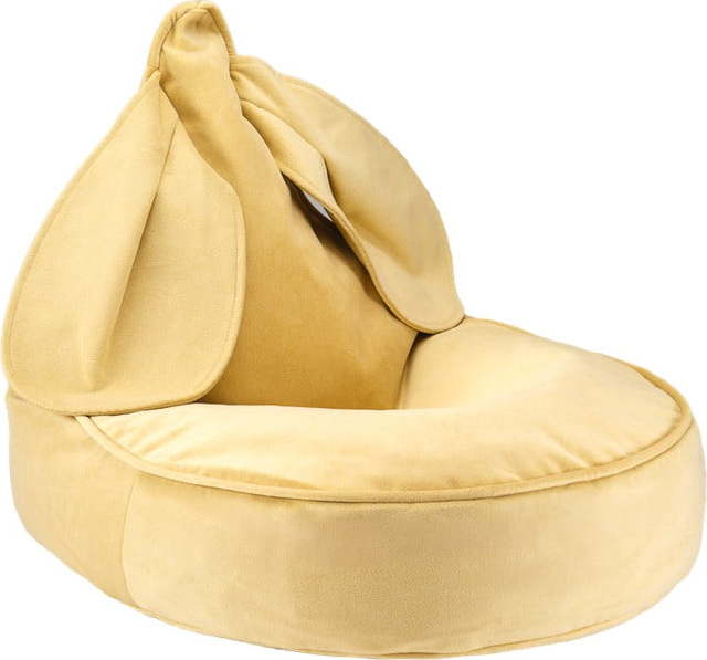 Žlutý sametový dětský sedací vak Bunny – Wigiwama Wigiwama