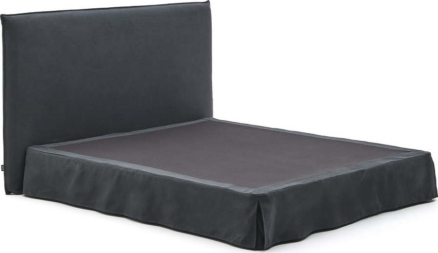 Antracitová čalouněná dvoulůžková postel 180x200 cm Jaira – Kave Home Kave Home