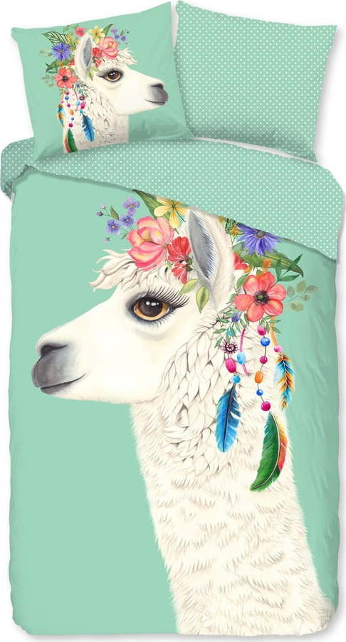 Bavlněné dětské povlečení na jednolůžko/prodloužené v mentolové barvě 140x220 cm Joey – Good Morning GOOD MORNING