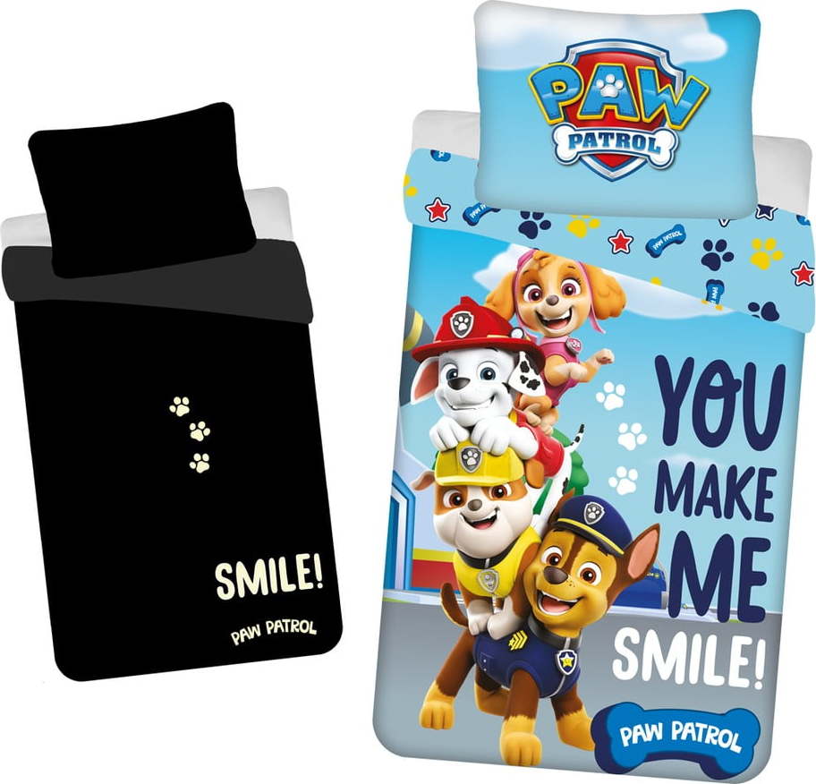 Bavlněné dětské povlečení se svítícím efektem na jednolůžko 140x200 cm Paw Patrol – Jerry Fabrics Jerry Fabrics