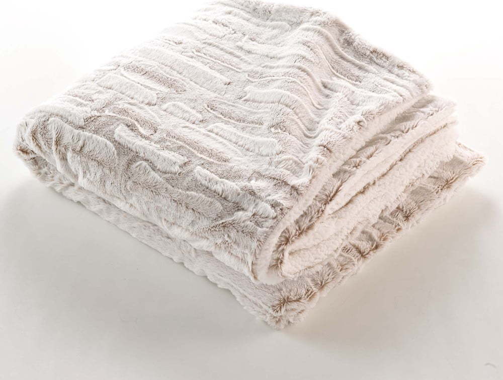 Béžová deka z mikroplyše 180x220 cm Lynx – douceur d'intérieur Douceur d intérieur