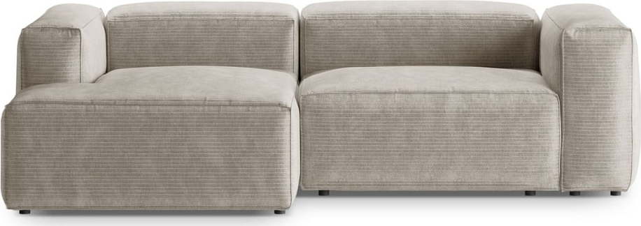 Béžová manšestrová rohová pohovka (levý roh/s lenoškou) Bergamo – Cosmopolitan Design Cosmopolitan design