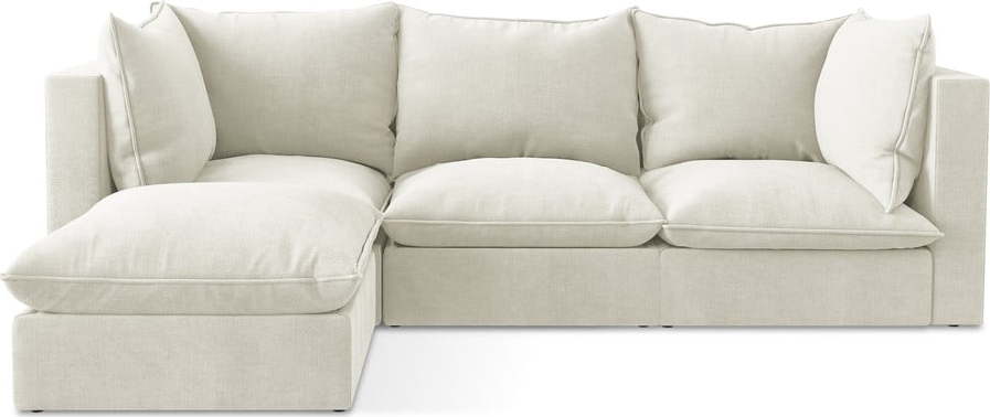 Béžová rohová pohovka (levý roh/s lenoškou) Manao – Makamii Makamii