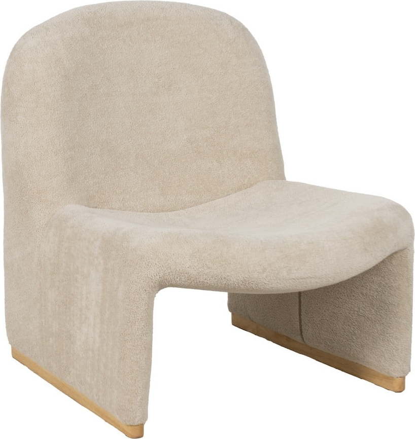 Béžové křeslo z textilie bouclé – Ixia Ixia