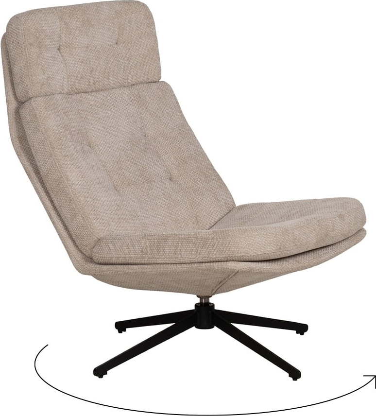 Béžové otočné žinylkové křeslo – Ixia Ixia