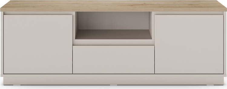 Béžový TV stolek v dekoru dubu 161x55x40 cm Loreta – Marckeric Marckeric