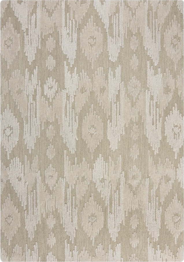 Béžový ručně tkaný vlněný koberec 200x290 cm Dion Ikat – Flair Rugs Flair Rugs