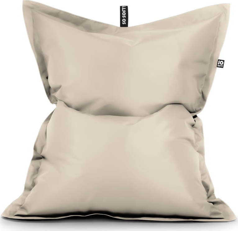 Béžový sedací vak z imitace kůže Pad XXL – So Soft? So Soft?