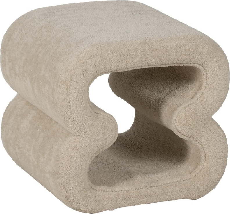 Béžový taburet z textilie bouclé – Ixia Ixia