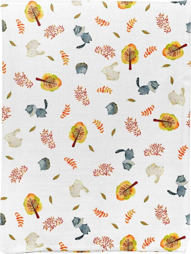 Bílá mušelínová dětská deka 75x100 cm Forest – Mijolnir Mijolnir