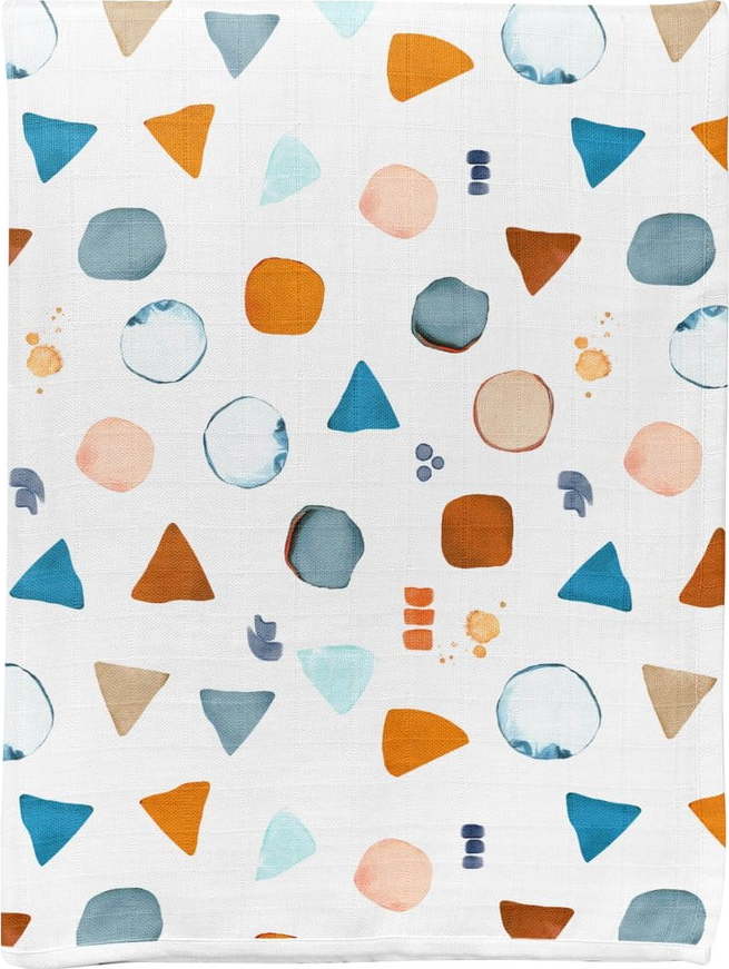 Bílá mušelínová dětská deka 75x100 cm Geo – Mijolnir Mijolnir