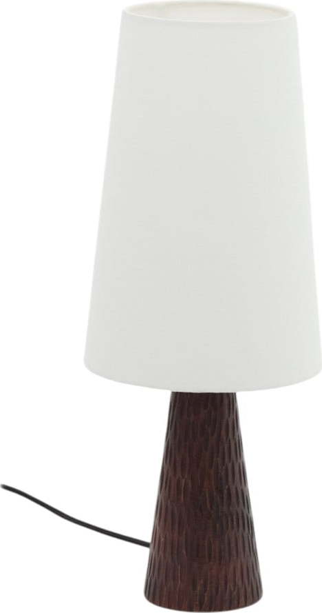 Bílá/tmavě hnědá stolní lampa s textilním stínidlem (výška 50 cm) Amire – Kave Home Kave Home