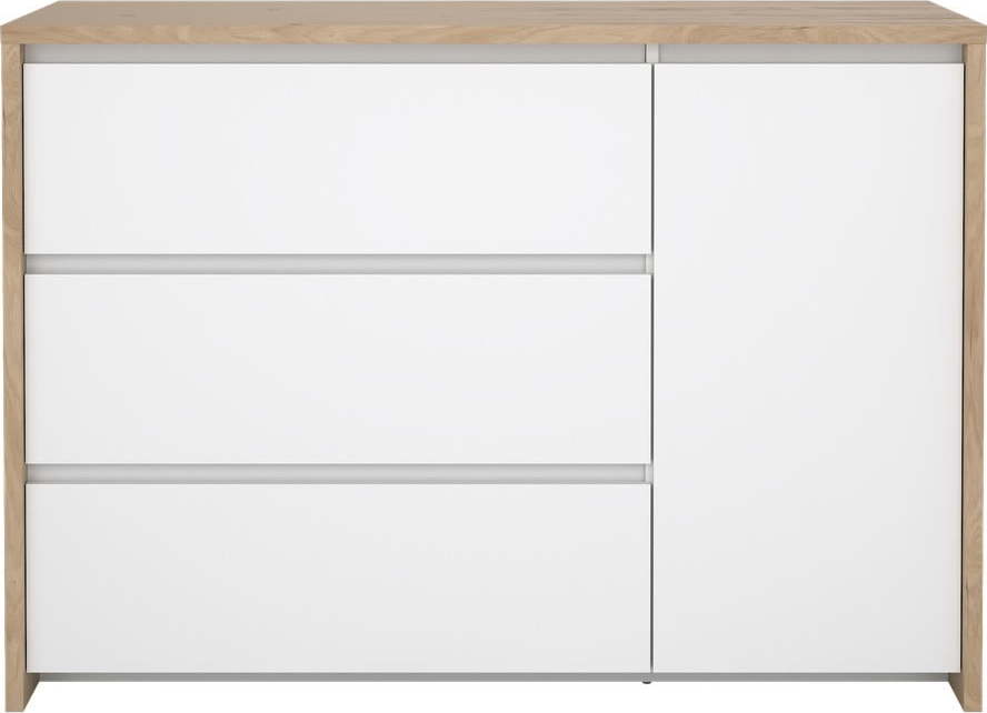 Bílá/v přírodní barvě komoda v dekoru dubu 119x84x48 cm Next – Tvilum Tvilum