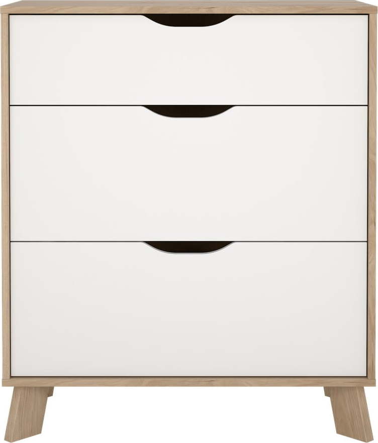 Bílá/v přírodní barvě komoda v dekoru dubu 79x92x40 cm Ikast – Tvilum Tvilum