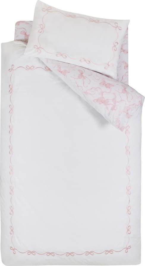 Bílé povlečení na jednolůžko 135x200 cm Bow Embroidery – Catherine Lansfield Catherine Lansfield