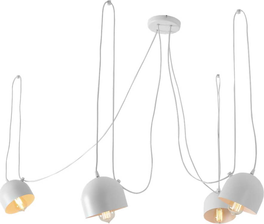 Bílé závěsné světlo pro 4 žárovky CustomForm Popo CustomForm