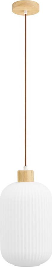 Bílé závěsné svítidlo se skleněným stínidlem ø 20 cm Argalo – House Nordic House Nordic