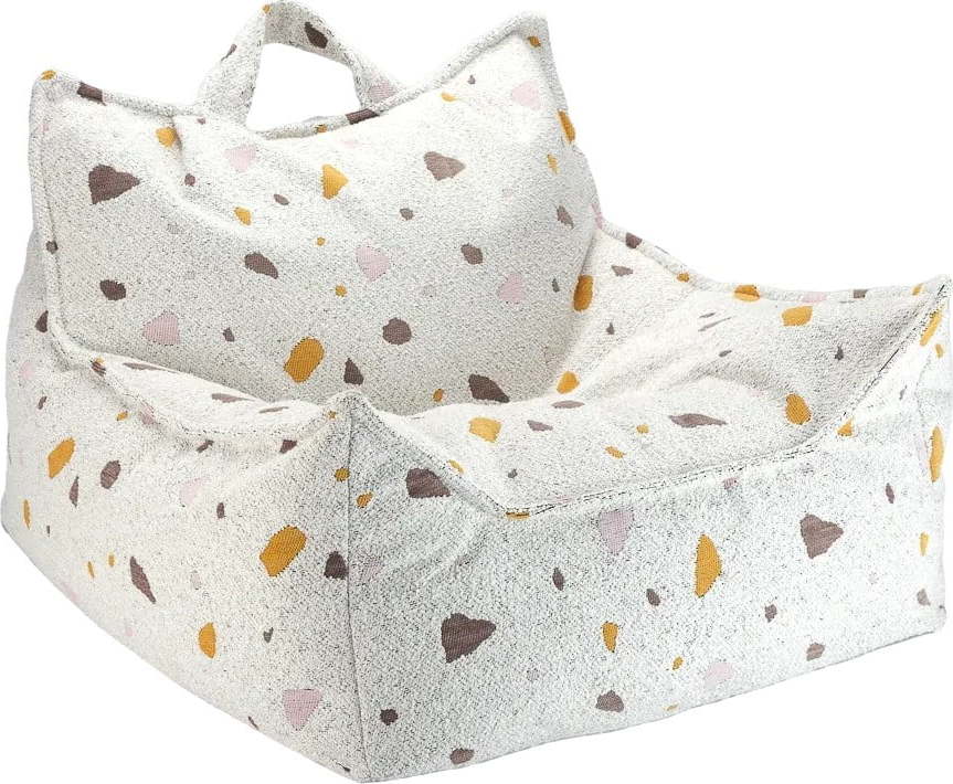 Bílý dětský sedací vak z textilie bouclé/žinylkový Terrazzo Chair – Wigiwama Wigiwama