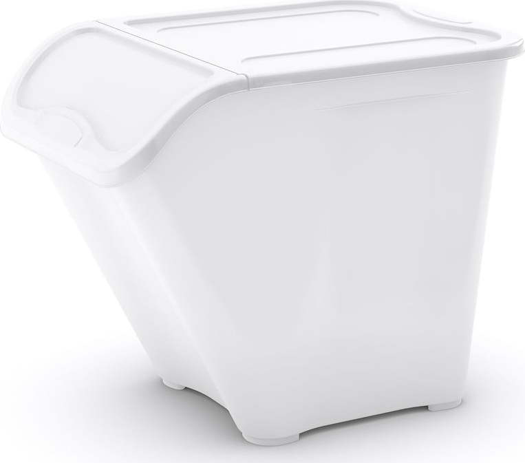 Bílý plastový úložný box s víkem 55x39x46 cm All In Box – KIS KIS