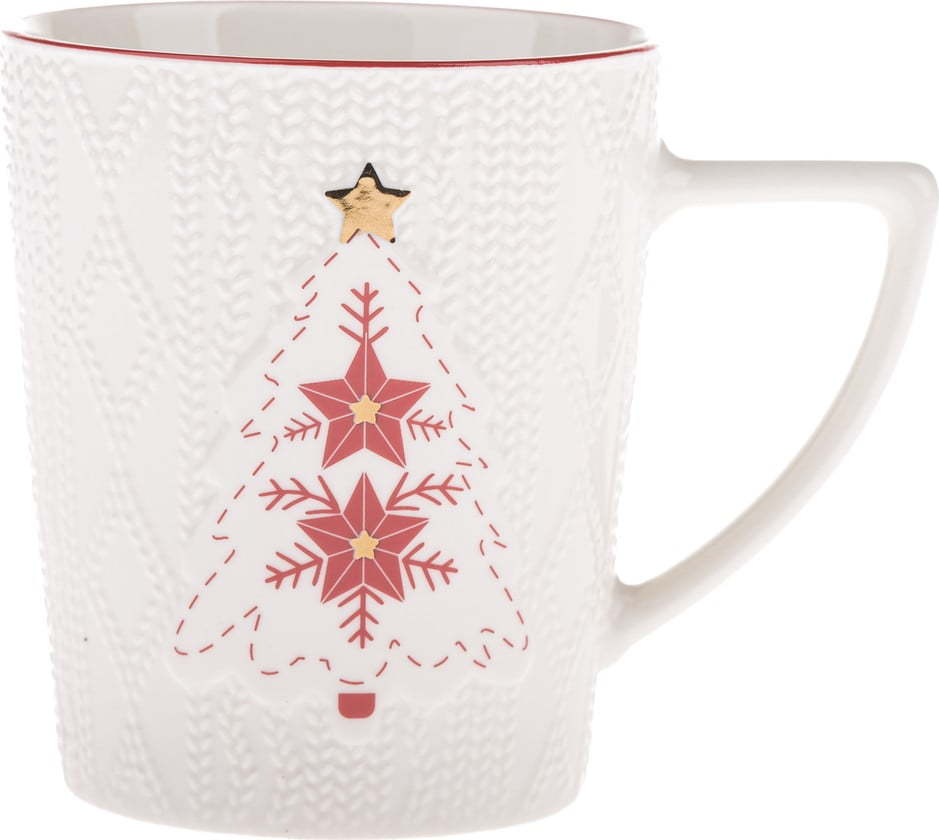 Bílý porcelánový hrnek s vánočním motivem 380 ml Xmas Tree – Dakls Dakls