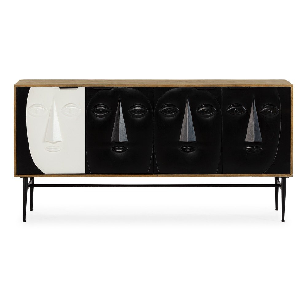 Černá komoda z mangového dřeva 175x90x40 cm Samir – MOME Mome