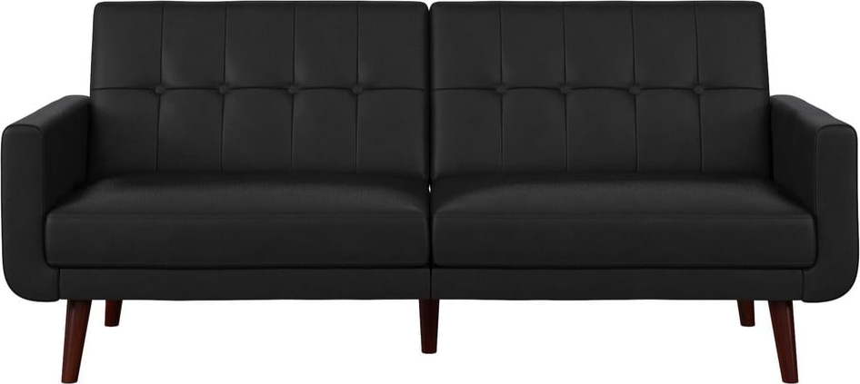 Černá rozkládací pohovka z imitace kůže 200 cm Nola – Støraa Støraa