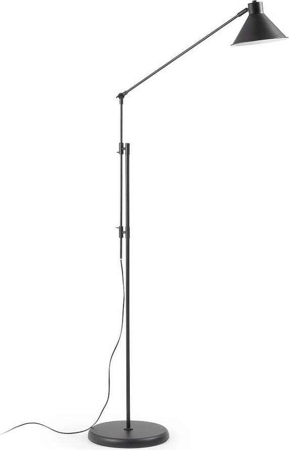 Černá stojací lampa s kovovým stínidlem (výška 220 cm) Dione – Kave Home Kave Home