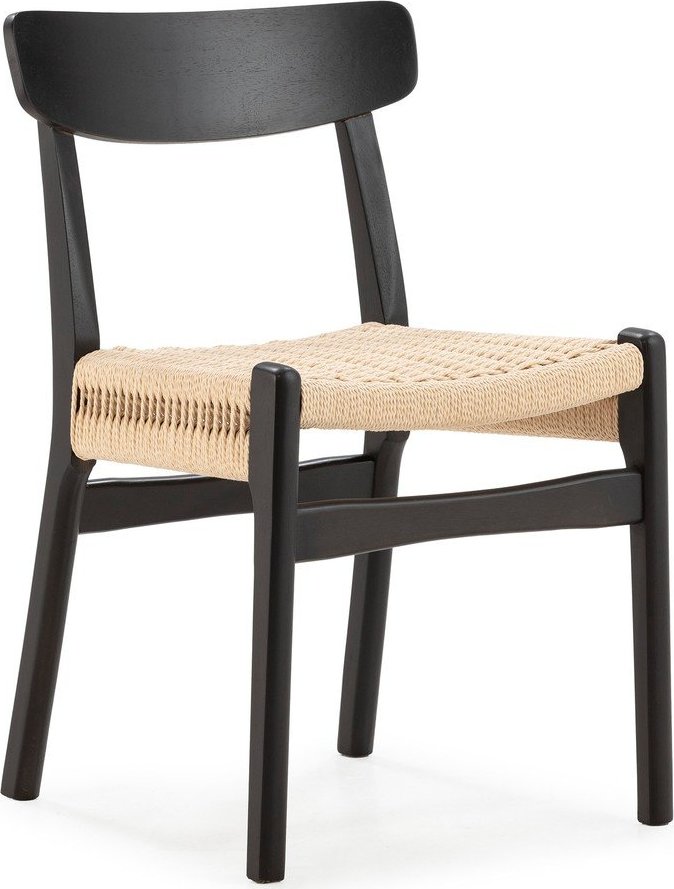 Černé jídelní židle v sadě 2 ks z kaučukového dřeva Biel – MOME Mome