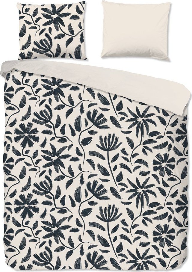 Černé/béžové bavlněné povlečení na dvoulůžko/prodloužené 200x220 cm Emilia – Good Morning GOOD MORNING