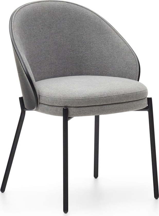 Černé/šedé čalouněné jídelní křeslo Eamy – Kave Home Kave Home