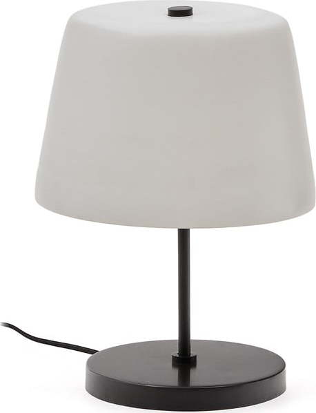 Černobílá stolní lampa se skleněným stínidlem (výška 38 cm) Nefar – Kave Home Kave Home