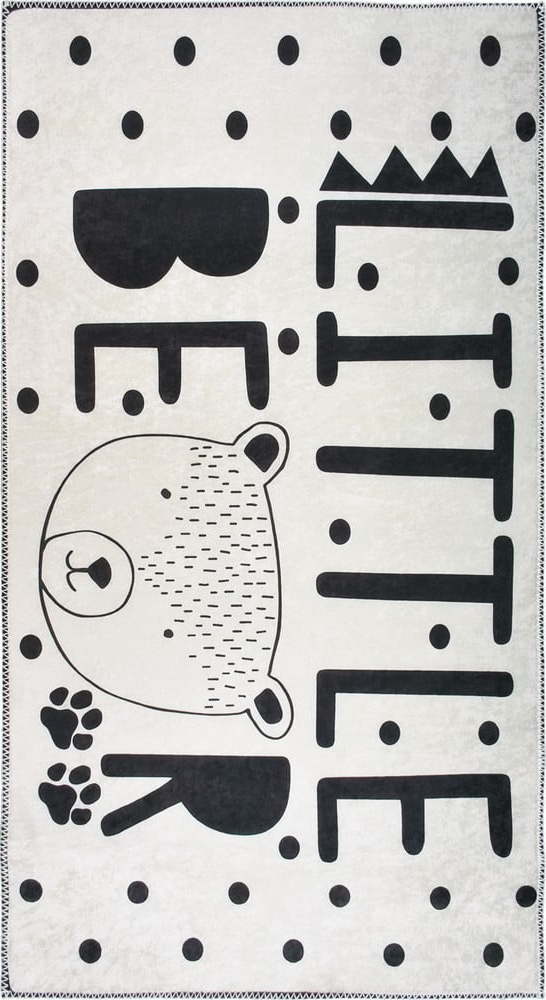Černobílý pratelný dětský koberec 100x160 cm Little Bear – Vitaus Vitaus