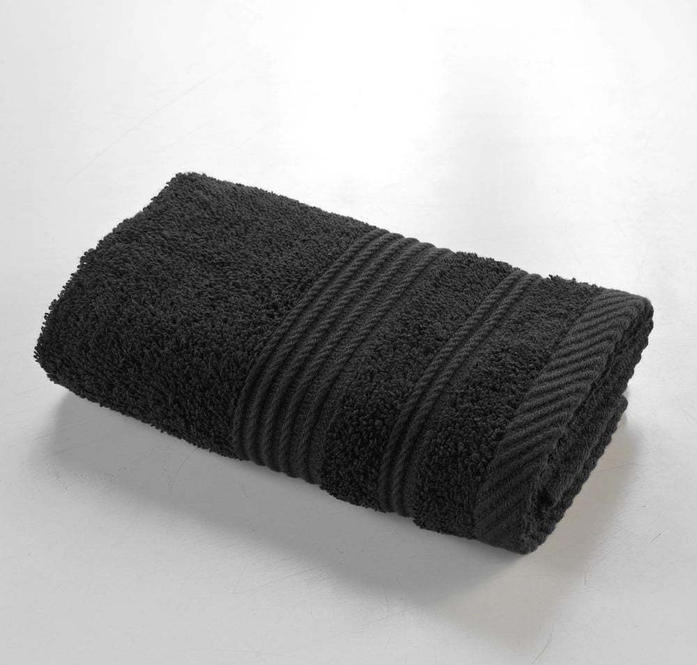 Černý froté bavlněný ručník 30x50 cm Tendresse – douceur d'intérieur Douceur d intérieur