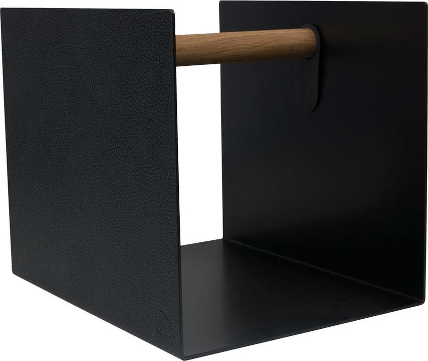 Černý/antracitový dekorativní kovový/z eko kůže úložný box 32x38x31 cm Hippo – LIND DNA Lind DNA