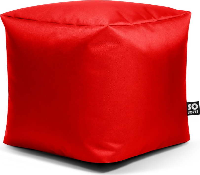 Červený dětský sedací vak z imitace kůže Cube M – So Soft? So Soft?