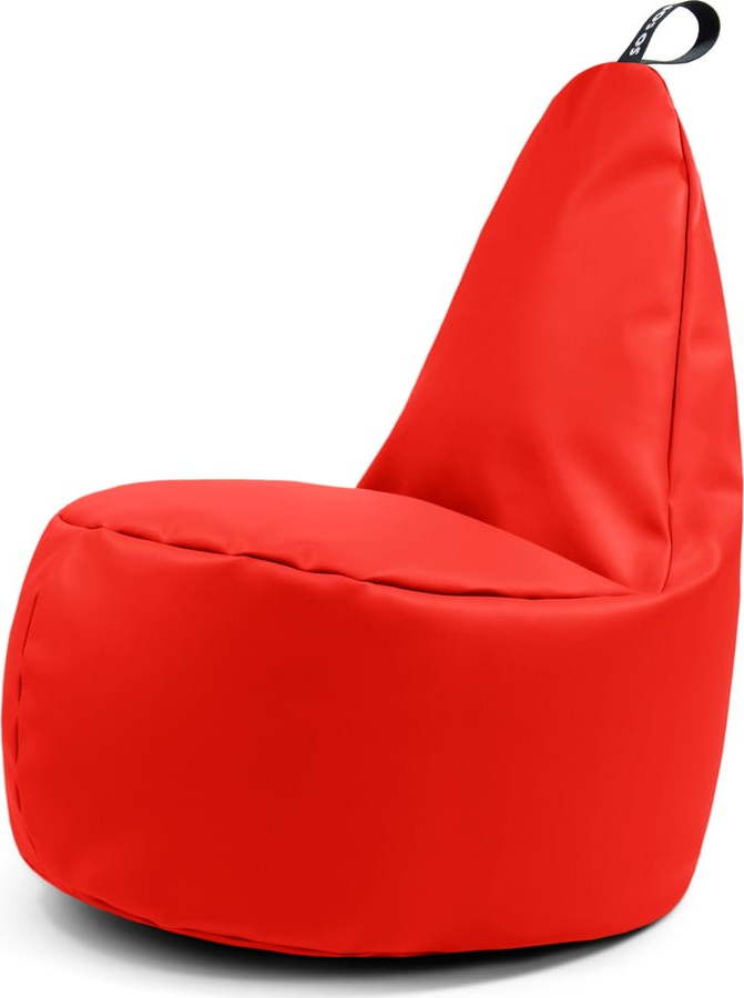 Červený sedací vak z imitace kůže Lull L – So Soft? So Soft?