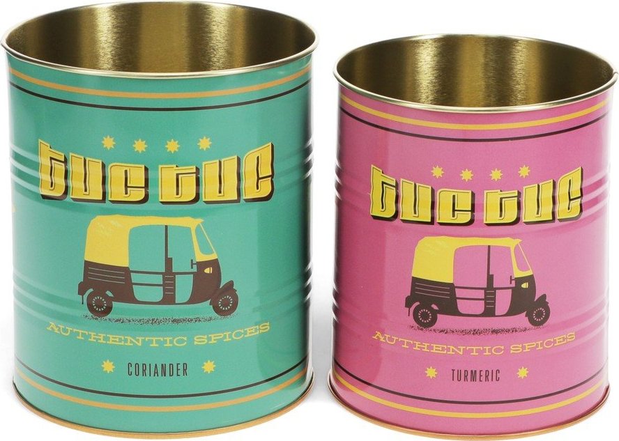 Dekorativní cínové úložné boxy v sadě 2 ks ø 11x13 cm Tuc-tuc – Rex London Rex London