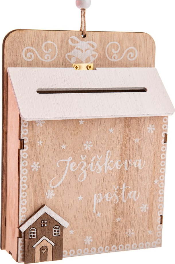 Dřevěná závěsná vánoční dekorace 17 cm Dopis Pro Ježíška – Dakls Dakls
