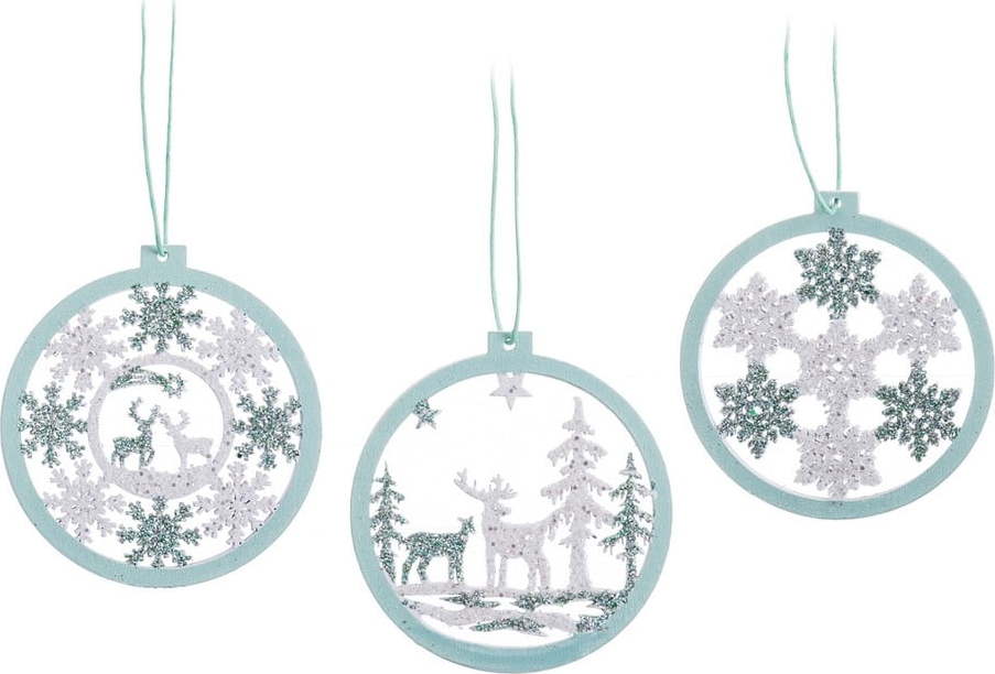 Dřevěné vánoční ozdoby v sadě 6 ks ø 8 cm – Casa Selección Casa Selección