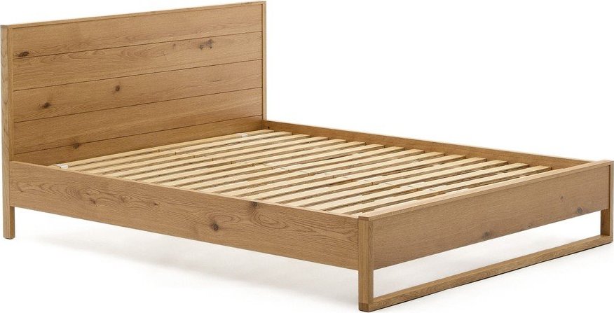 Dvoulůžková postel z dubového dřeva s roštem 180x200 cm v přírodní barvě Alguema – Kave Home Kave Home