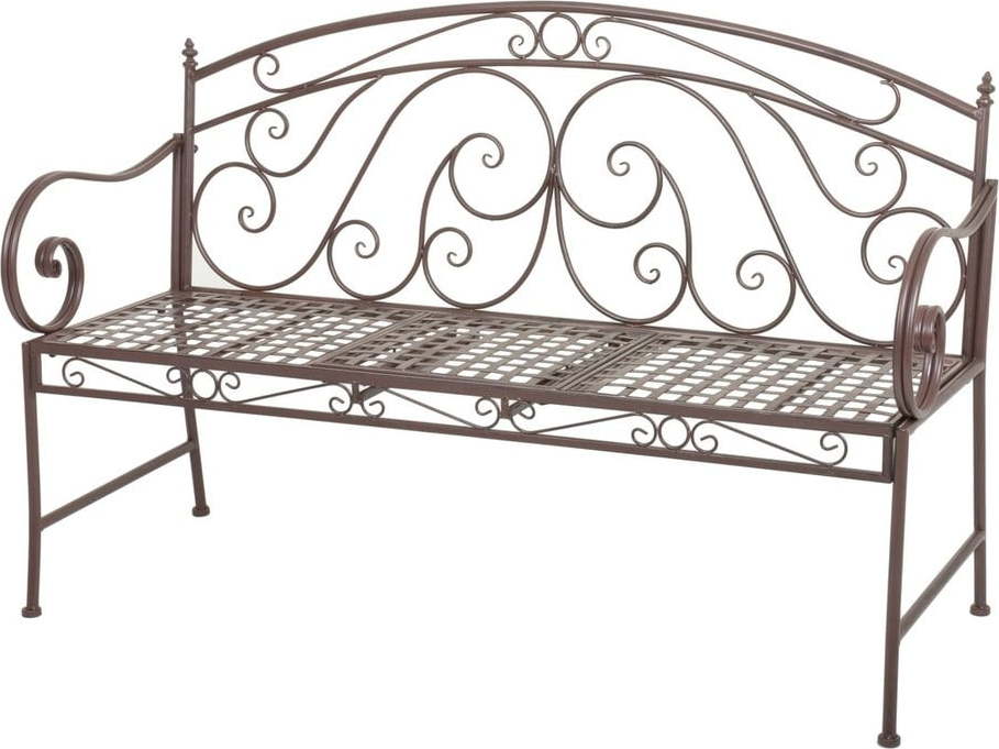 Hnědá kovová zahradní lavice Saket – Garden Pleasure Garden Pleasure