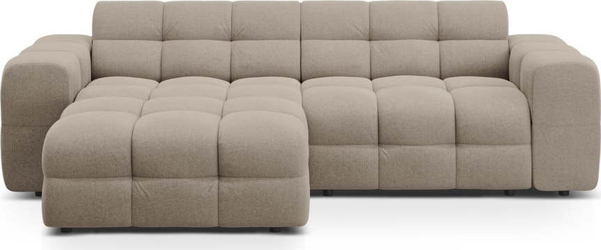 Hnědá rohová pohovka (levý roh/s lenoškou) Kendal – Micadoni Micadoni