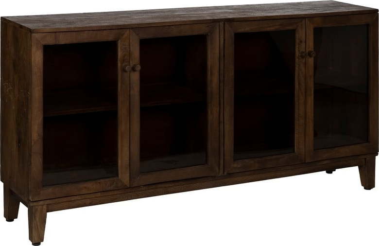 Hnědá vitrína z mangového dřeva 180x87x35 cm Ravi – Ixia Ixia