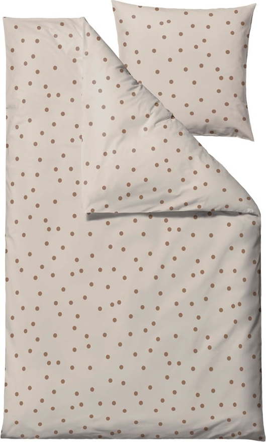 Hnědé povlečení na jednolůžko z bavlněného saténu 140x200 cm Solaris – Södahl Södahl